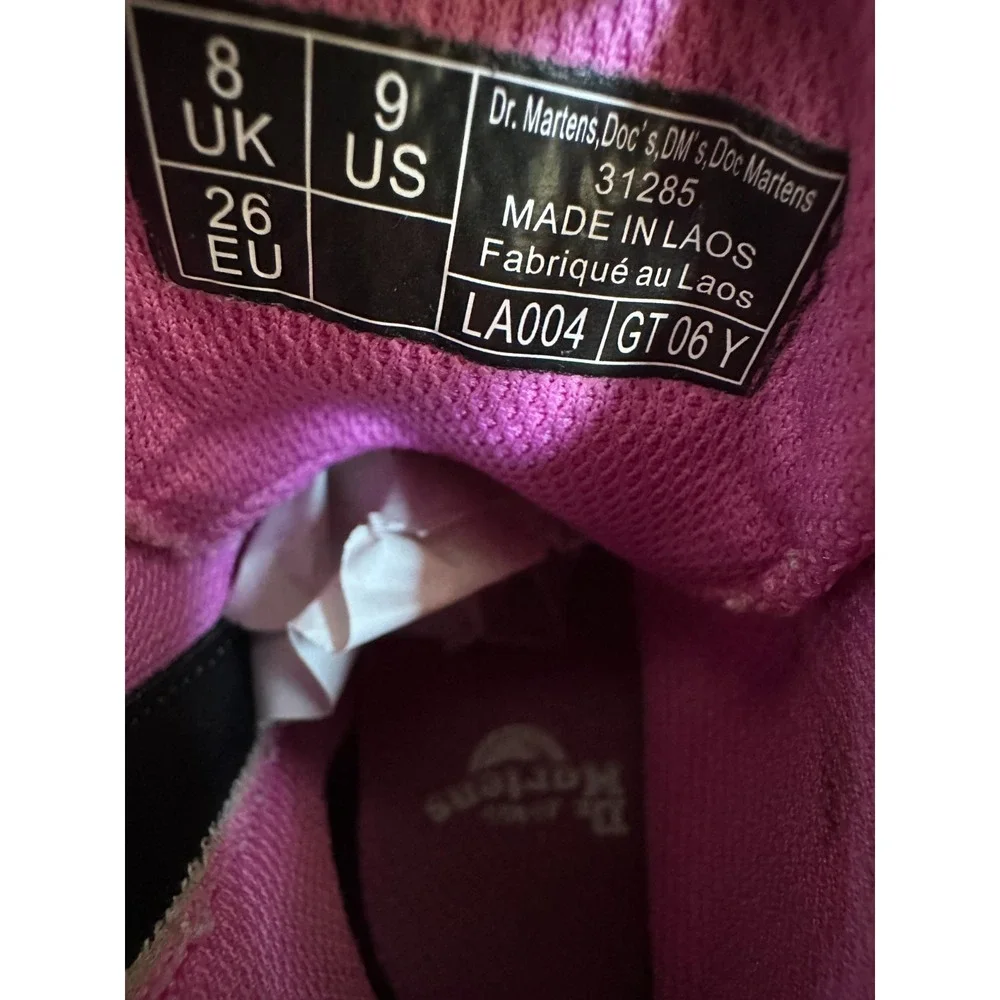 Dr Martens Delaney Hot Pink Leather Kids Boots Side Zip US 9 Toddler 31285